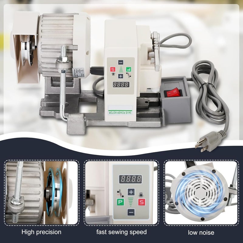 Longse Industrial Sewing Machine Servo Motor, AC110V, 1000W, 6000RPM, Servo Motor Sewing Machine with Controller and Foot Switch, Run CW and CCW, Silent, Instructions - Image 4